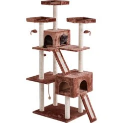 Frisco 72-in Large Base Faux Fur Cat Tree & Condo