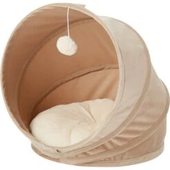 Frisco Foldable Canopy Cat Bed, Sandy Beige -Frisco 140164 PT1. AC SS1800 V1565384032