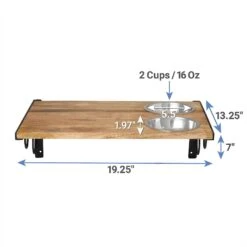 Frisco Wooden Wall Mounted Stainless Steel Cat Feeding Station With Bowl -Frisco 213784 PT1. AC SS1800 V1600374358