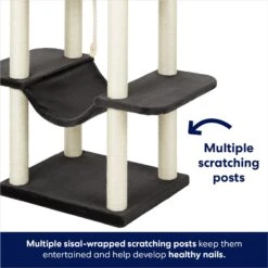 Frisco 73-in Cat Tree With Hammock, Condo, Lounge Basket, Top Perch & Bed -Frisco 214384 PT4. AC SS1800 V1667228721