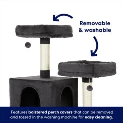 Frisco 64-in Cat Tree With Hammock, Condo, 2 Top Perches With Bed 10 Frisco 64-in Cat Tree With Hammock, Condo, 2 Top Perches With Bed -Frisco 214387 PT3. AC SS1800 V1667227576