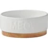 Frisco Round Meow Non-skid Ceramic Cat Bowl With Wood Base -Frisco 256078 MAIN. AC SS1800 V1615299727