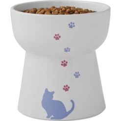 Frisco Cat Print Non-Skid Elevated Ceramic Cat Bowl, Tall -Frisco 256099 PT5. AC SS1800 V1616522652