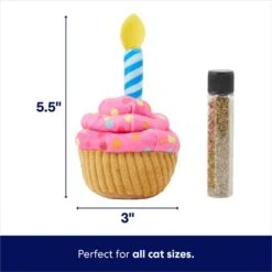 Frisco Birthday Cupcake Plush Cat Toy With Refillable Catnip -Frisco 264456 PT1. AC SS1800 V1691785246