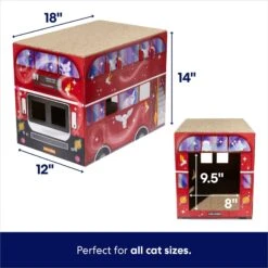 Frisco Magic Bus Cardboard Cat House, 2-Story -Frisco 266701 PT1. AC SS1800 V1692019978