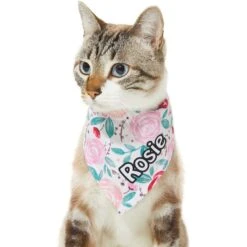 Frisco Watercolor Roses Personalized Dog & Cat Bandana -Frisco 267531 PT6. AC SS1800 V1632421576
