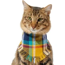 Frisco Blue/Yellow Plaid Dog & Cat Flannel Bandana -Frisco 267901 PT3. AC SS1800 V1637677287