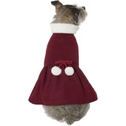 Frisco Mediumweight Pom Pom Bow Dog & Cat Peacoat Dress, Red 11 Frisco Mediumweight Pom Pom Bow Dog & Cat Peacoat Dress, Red -Frisco 268200 PT2. AC SS1800 V1628797391