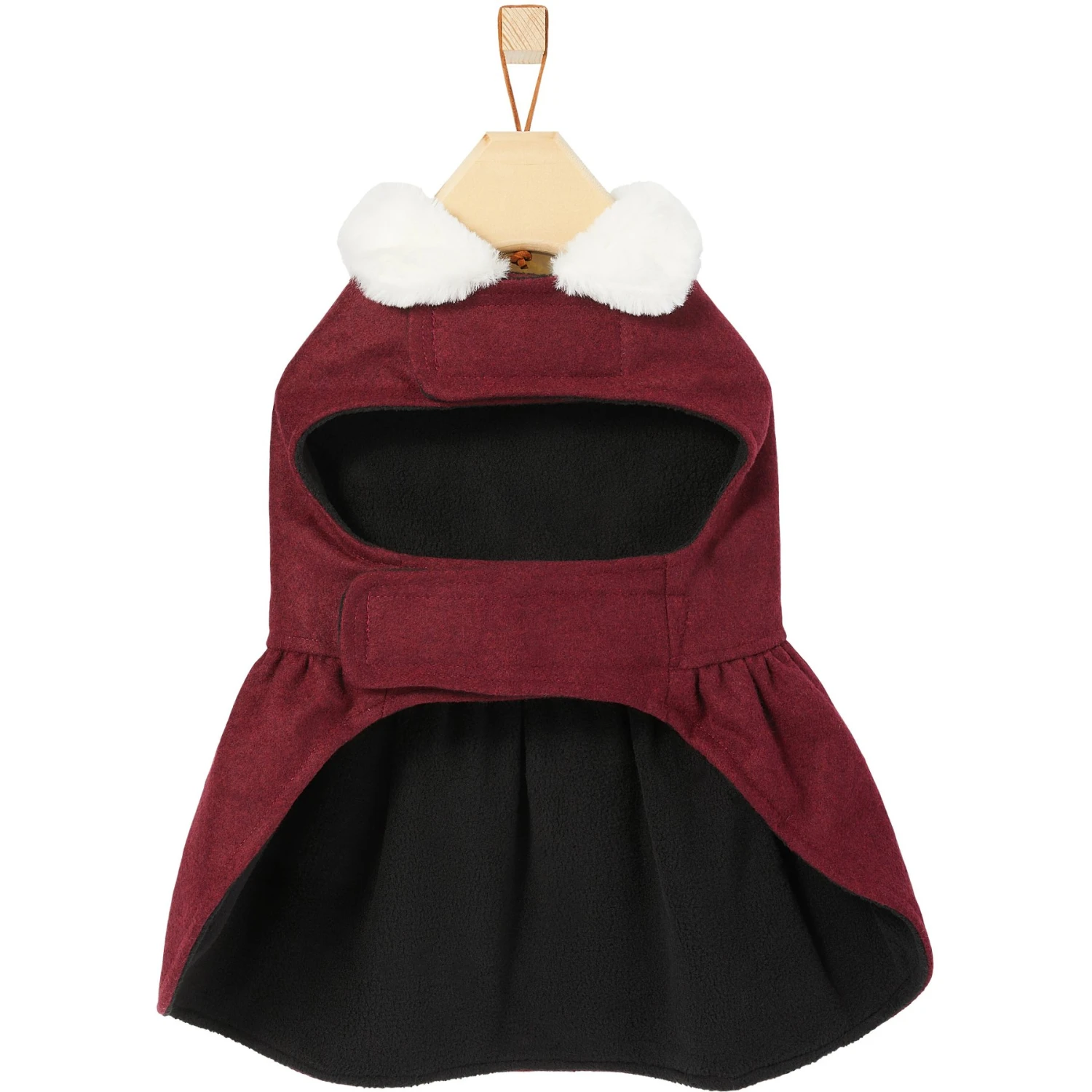 Frisco Mediumweight Pom Pom Bow Dog & Cat Peacoat Dress, Red 7 Frisco Mediumweight Pom Pom Bow Dog & Cat Peacoat Dress, Red - Image 5