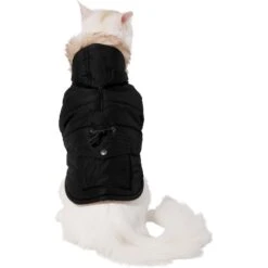 Frisco Mid-Heavyweight Cinching Insulated Dog & Cat Parka, Black/Red Plaid -Frisco 268382 PT2. AC SS1800 V1628797605