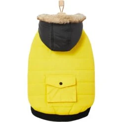 Frisco Heavyweight Anchorage Insulated Dog & Cat Parka, Yellow/Black -Frisco 268397 PT4. AC SS1800 V1628792817
