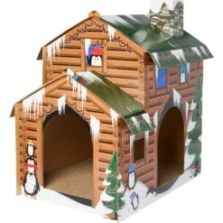 Best Seller 15 Frisco Holiday Log Cabin Cardboard Cat House