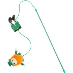 Frisco St. Patrick's Leprechaun Teaser Wand Cat Toy With Catnip