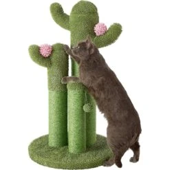 Frisco Self Warming Bolster Round Kitten Bed & Frisco Cactus Cat Scratching Post -Frisco 303576 PT4. AC SS1800 V1623039147