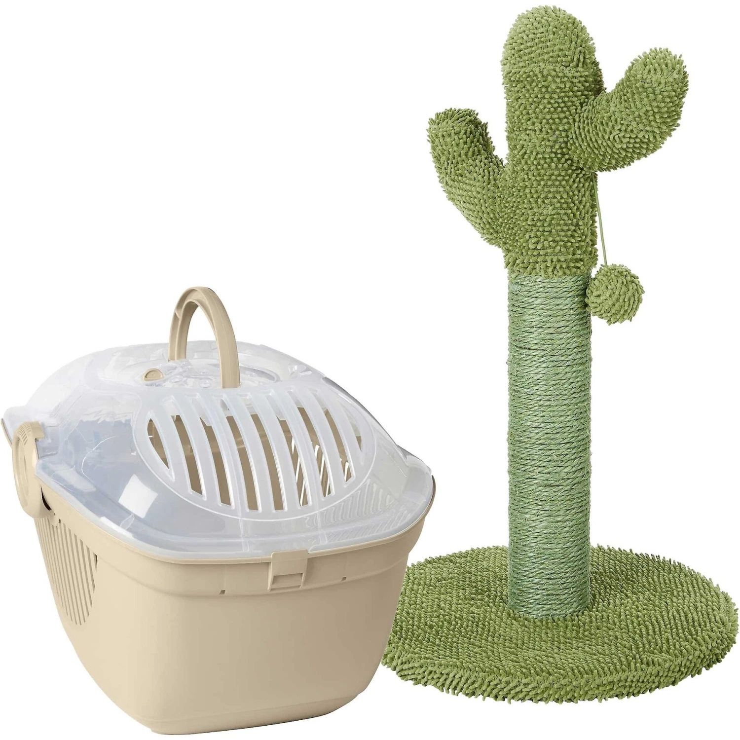 Frisco Top Loading Cat Kennel & Frisco Cactus Cat Scratching Post 3 Frisco Top Loading Cat Kennel & Frisco Cactus Cat Scratching Post
