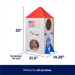 Frisco Spaceship Cardboard Cat House, 2-Story -Frisco 317721 PT1. AC SS1800 V1689340733