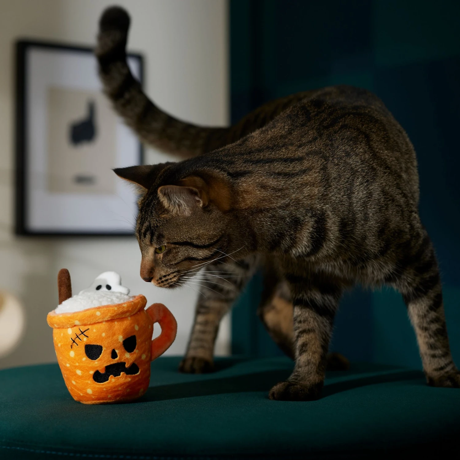 Frisco Halloween Spooky Pumpkin Spice Latte Plush Cat Toy With Catnip 5 Frisco Halloween Spooky Pumpkin Spice Latte Plush Cat Toy With Catnip - Image 3