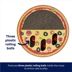 Frisco Interactive Maze & Scratch Cardboard Cat Toy With Catnip, Pizza -Frisco 506154 PT2. AC SS1800 V1671551753