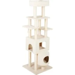 Frisco 71-in Faux Fur Cat Tree & Condo & Frisco Deshedding Dog & Cat Brush -Frisco 660294 PT1. AC SS1800 V1666838694