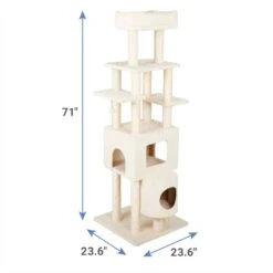 Frisco 71-in Faux Fur Cat Tree & Condo & Frisco Deshedding Dog & Cat Brush -Frisco 660294 PT2. AC SS1800 V1666838727