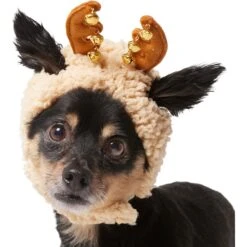 Frisco Sherpa Reindeer Dog & Cat Hat With Bells -Frisco 745646 PT2. AC SS1800 V1694800749