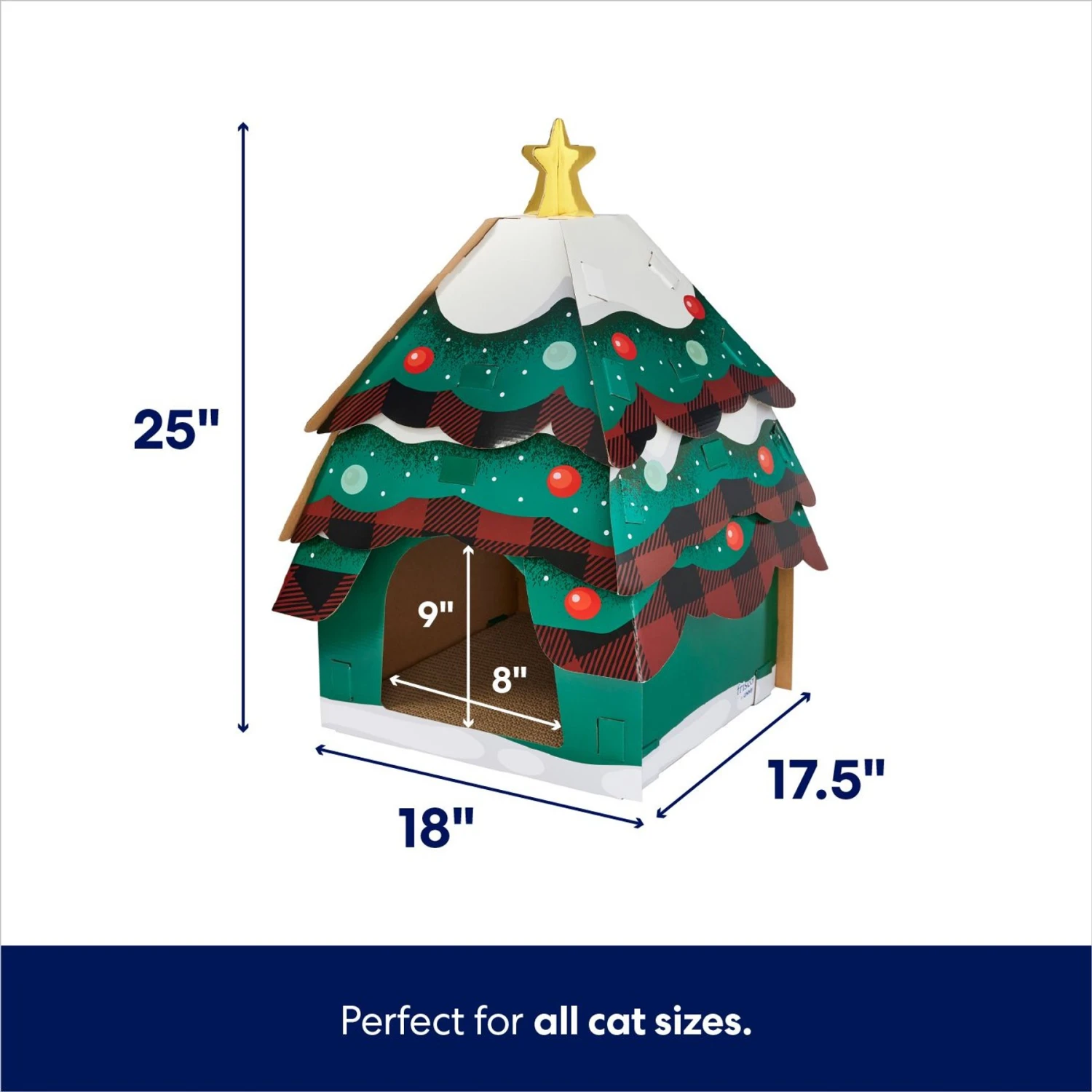 Frisco Holiday Christmas Tree Cardboard Cat House & Frisco Holiday Santa's Workshop Cardboard Cat House 5 Frisco Holiday Christmas Tree Cardboard Cat House & Frisco Holiday Santa's Workshop Cardboard Cat House - Image 3