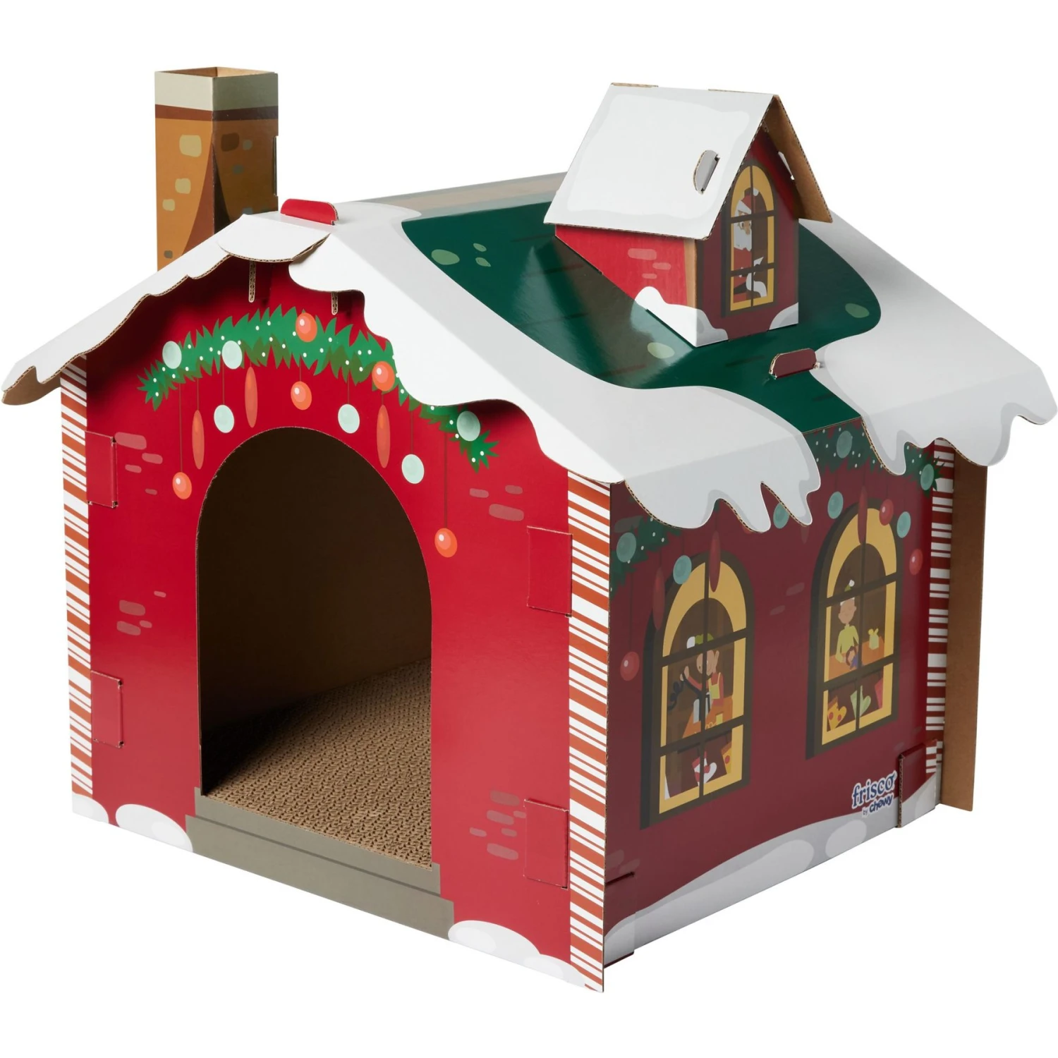 Frisco Holiday Christmas Tree Cardboard Cat House & Frisco Holiday Santa's Workshop Cardboard Cat House 8 Frisco Holiday Christmas Tree Cardboard Cat House & Frisco Holiday Santa's Workshop Cardboard Cat House - Image 6